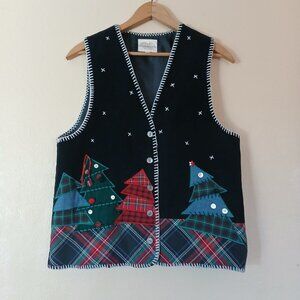 Vintage Susan Bristol Petites Christmas Sweater Vest Women's Medium